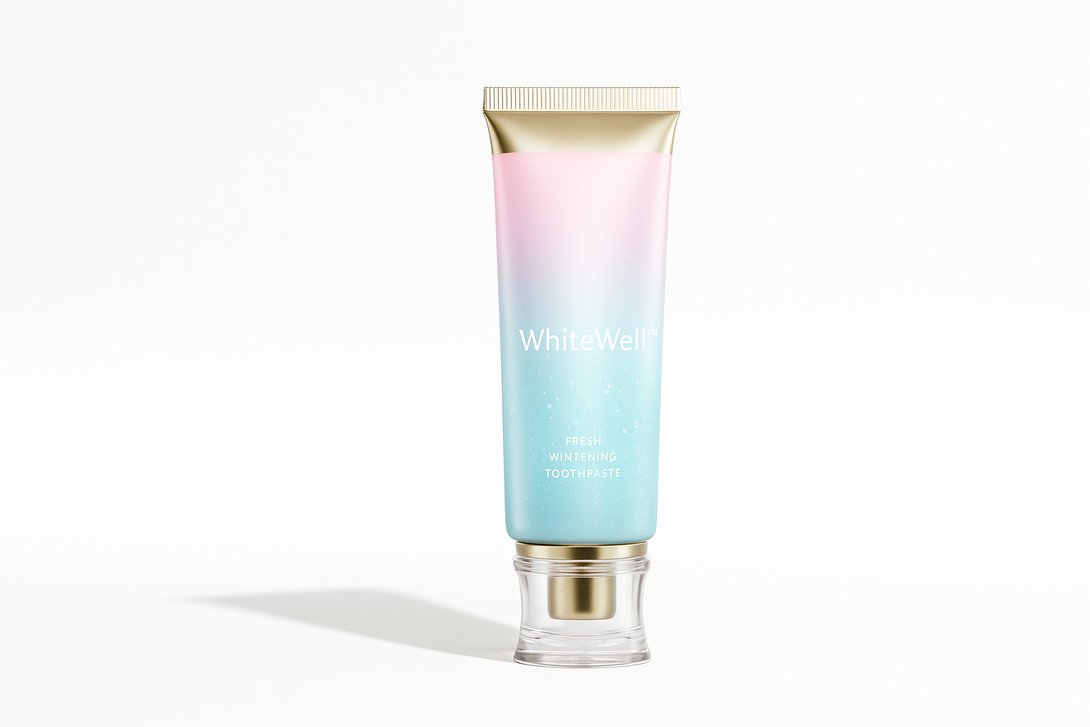 Professional product shot of WhiteWell toothpaste